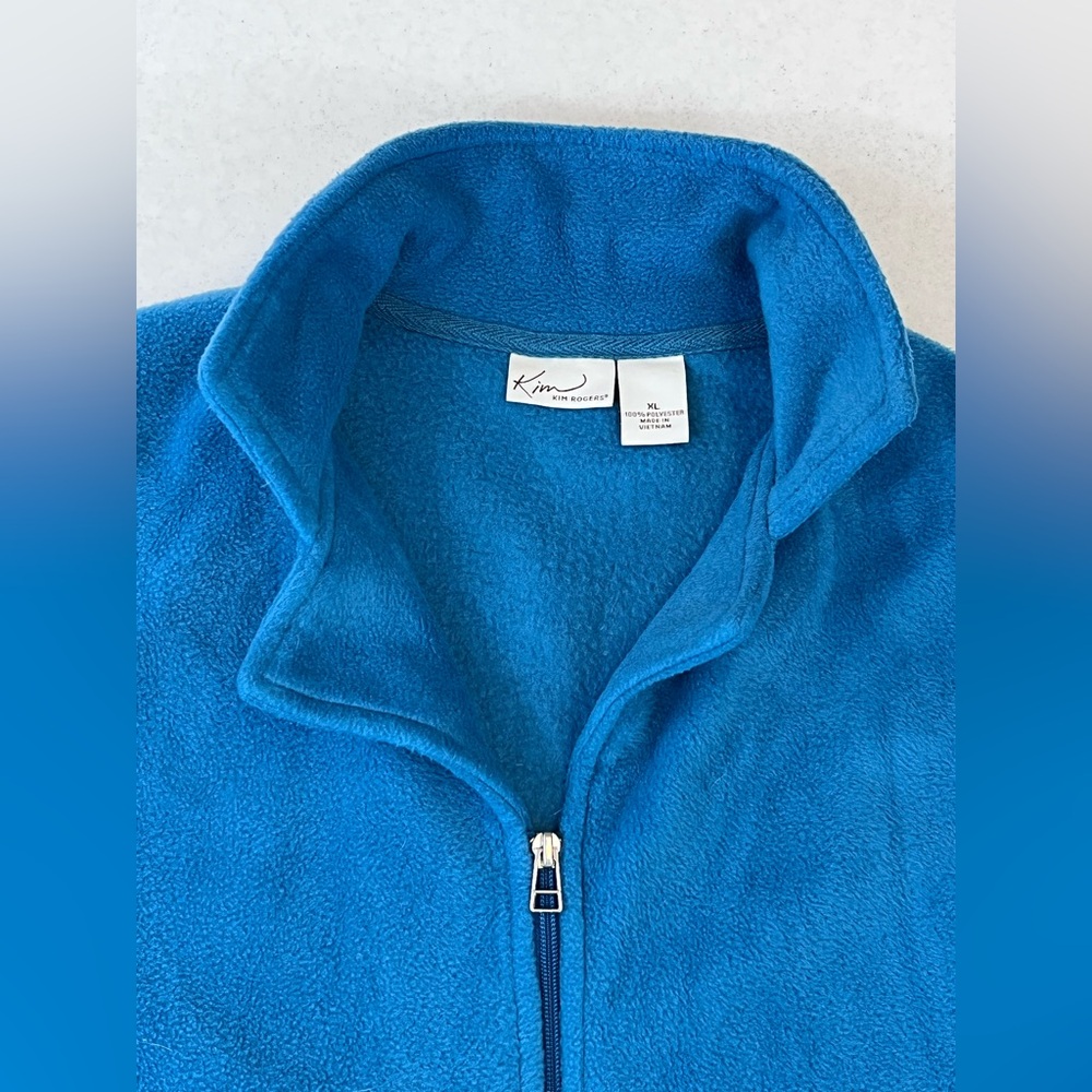 Kim Rogers Women’s Turquoise Fleece Jacket. XL. Super soft. - Picture 3 of 11
